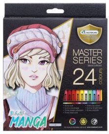 MasterArt puuvärikynät 24kpl, Manga + teroitin