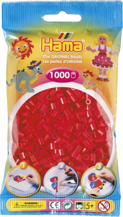 Hama-Helmet Midi 1000kpl punainen