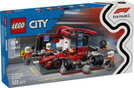 LEGO F1®-varikkopysähdys ja varikkomiehistö sekä Ferrari-auto