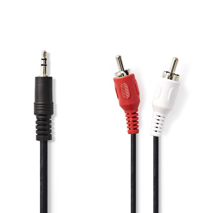Nedis stereoaudiokaapeli 3,5 mm Uros - 2x RCA, Uros 1M tuotekuva 1