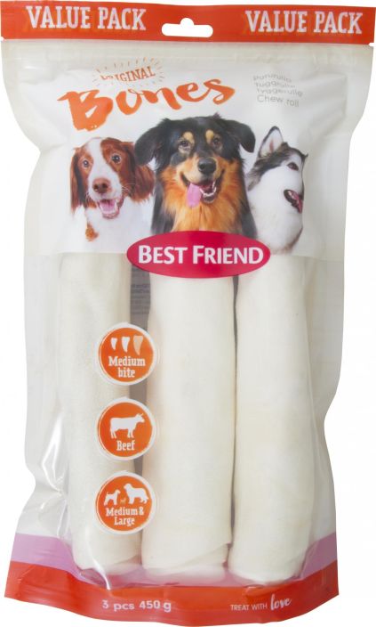 Best Friend bones original valkoinen pururulla 28 cm 3 kpl 450 g