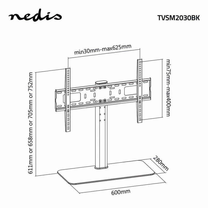 Nedis Kiintea TV-teline | 32-65 &quot; | 45 kg Kiinnita televisiosi tahan Nedis® poytatelineeseen, ja voit asettaa televisiosi