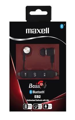Maxell Bass13 Bluetooth-nappikuulokkeet EB2 musta Mukavat ja hyvin istuvat langattomat Bluetooth-nappikuulokkeet.