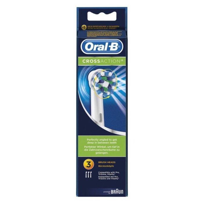 Oral-B CrossAction vaihdettavat harjaspaat 3kpl CrossAction-harjaspaa on eras Oral-B:n ensiluokkaisimmista vaihdettavista