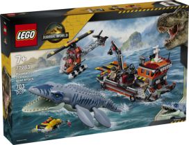 LEGO Mosasaurus-dinosaurus hyökkää veneen kimppuun