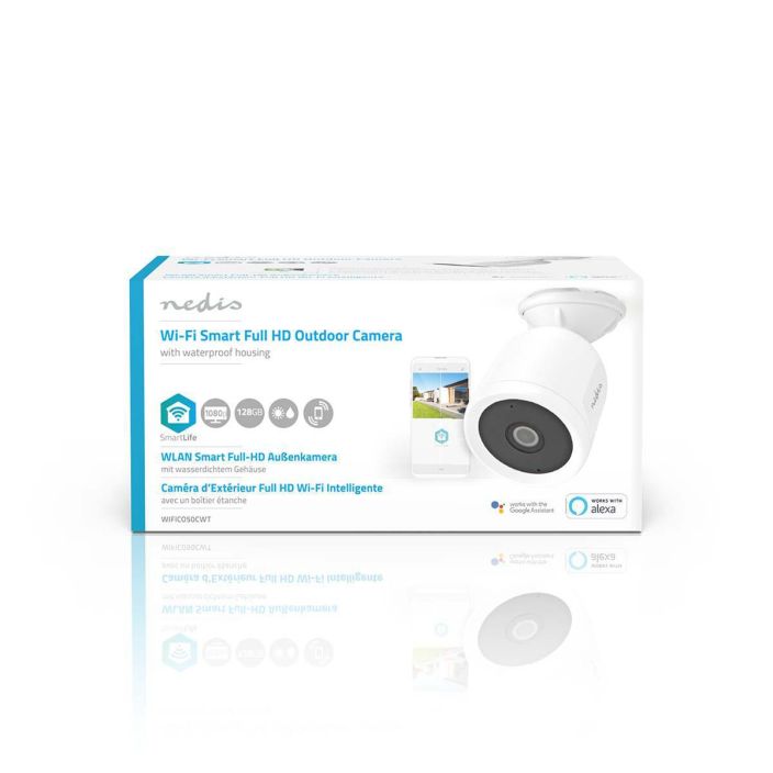 SmartLife Ulkokamera | Wi-Fi | Full HD 1080p | IP65 | Cloud / Micro SD | 5,0 V DC | Yokuvaus | Android™ &amp; iOS | Valkoinen