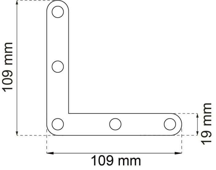 Ikkunakulma 1134 109x109x19mm teras