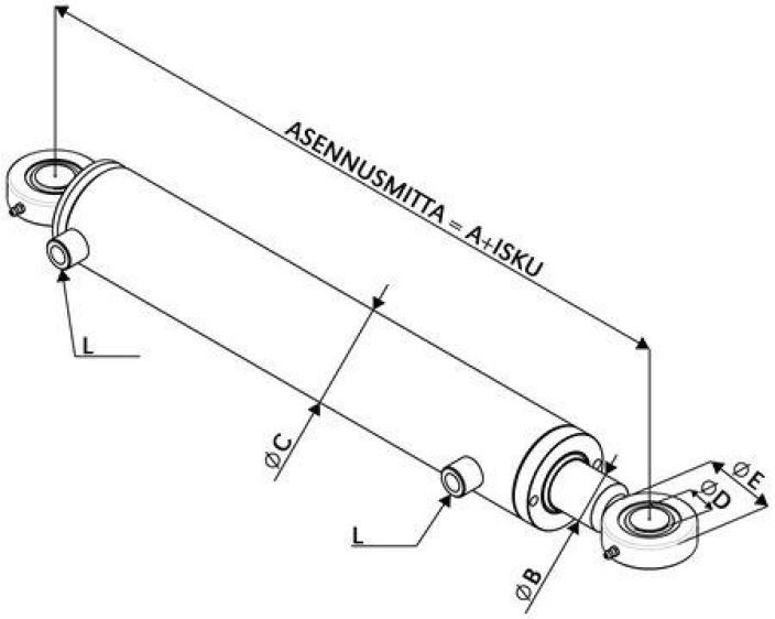 HYDRAULISYLINTERI 50X30X600 HS5030600J