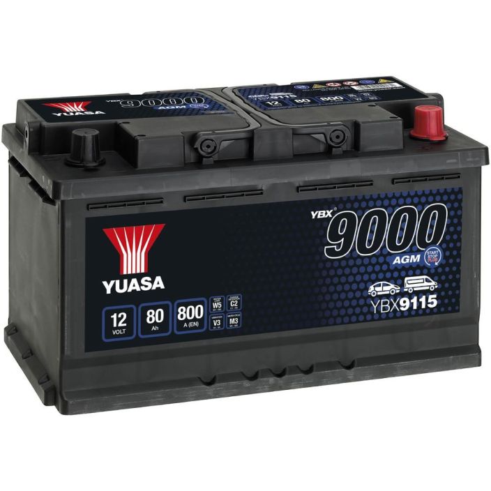 AKKU YUASA 80AH AGM -+ 317X175X190 YBX9115