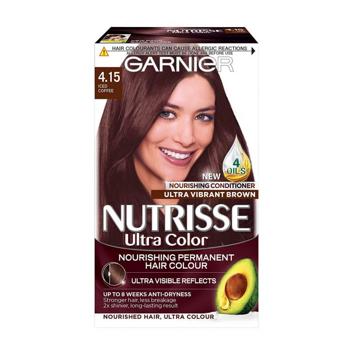 Garnier Nutrisse 4.15 Viilea mahonkinen tummanruskea  kestovari Nutrisse Cream -hiusvari antaa peittavan ja luonnolliselta