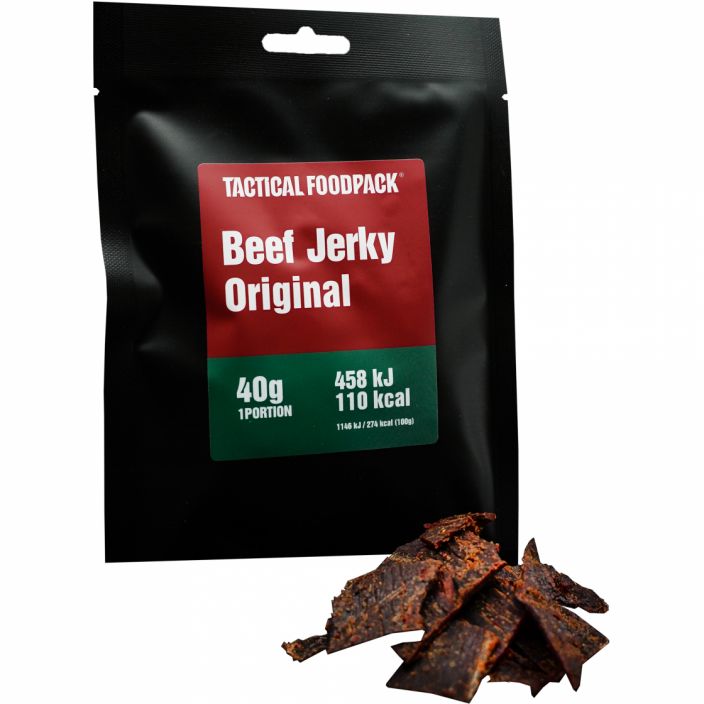 Tactical Foodpack Beef Jerky Original 40g The American way of Jerky. Beef Jerky Original like it used to be in the Wild
