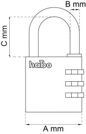 RIIPPULUKKO HABO 203-30 LILA KOODI