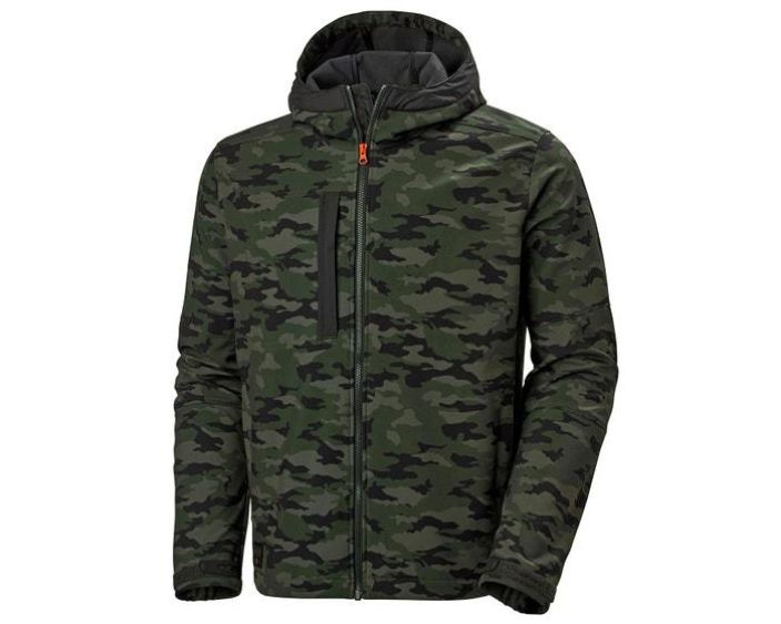 Helly Hansen Workwear softshell takki kensington camo hupulla Hupullinen Kensington -softshell-takki on erinomainen valinta