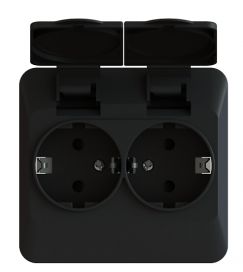 Pistorasia Harju HIILI 2-osainen uppo IP44 JL musta