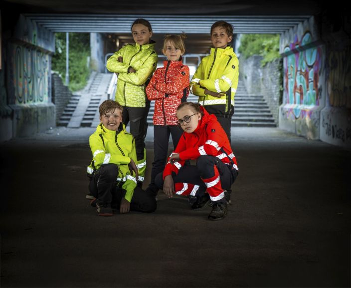 MASCOT Softshell-takki lapsille ACCELERATE SAFE hi-vis keltainen/musta Hengittava, tuulenpitava ja vettahylkiva.