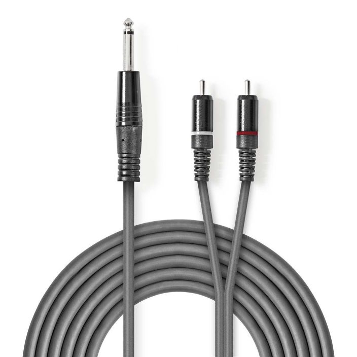 Nedis Stereoaudiokaapeli  Uros, 6,35 mm – 2 x RCA, Uros 3M tuotekuva 1