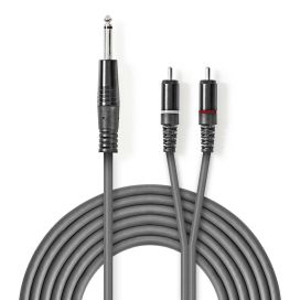 Nedis Stereoaudiokaapeli Uros, 6,35 mm – 2 x RCA, Uros 3M