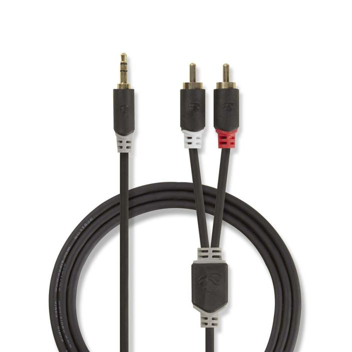 Nedis Stereoäänikaapeli | 3.5 mm uros | 2x RCA uros | 5.00 m tuotekuva 2