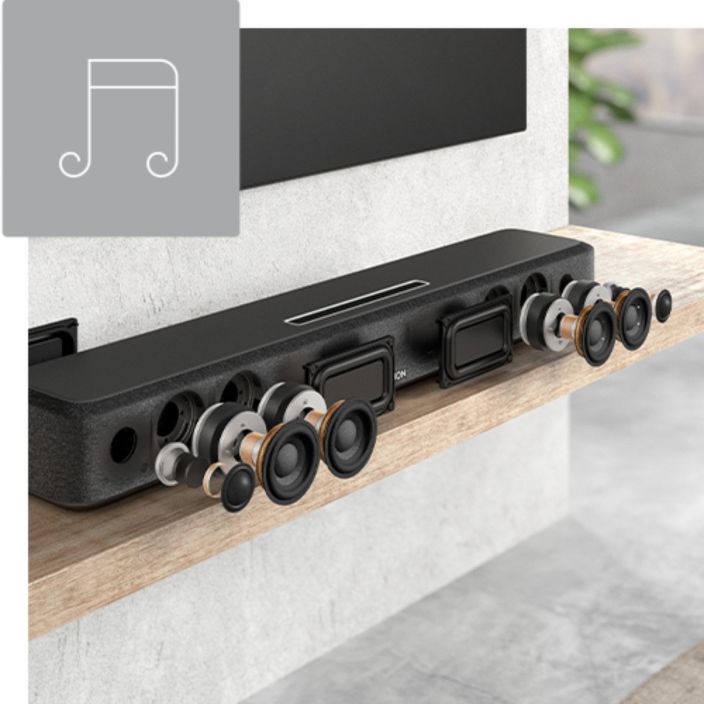 Denon Home SB550 Soundbar, Musta Voimakas Denon Home -aanenlaatu kompaktista soundbar-kaiuttimesta. Sopii erinomaisesti