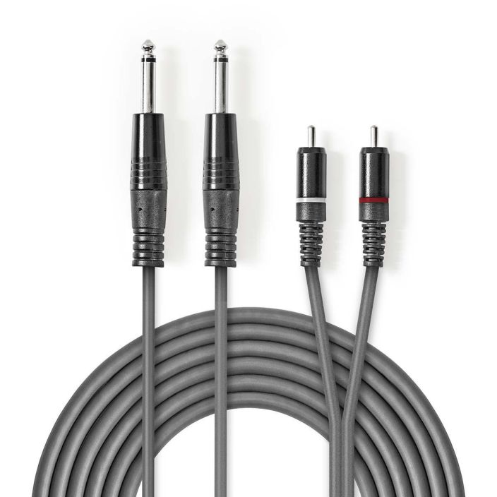 Nedis Stereoaudiokaapeli  2 x Uros, 6,35 mm – 2 x RCA, Uros  1,5M tuotekuva 1