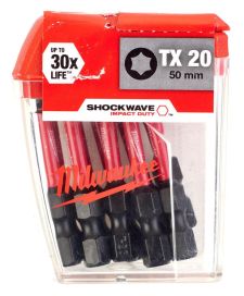 Milwaukee Shockwave Ruuvikärki TX20 x 50mm 10kpl/pkt