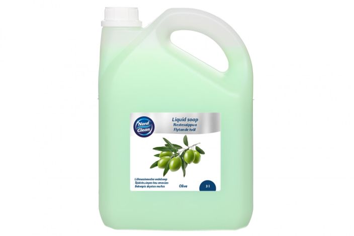 Nord Clean Hand soap Olive 3L Oliivi. Nestesaippua kasien ja koko vartalon paivittaiseen pesuun. Tarkoin valitut ainesosat