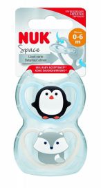 NUK Nuk space silikoni 0-6kk huvitutit  2kpl/pkt
