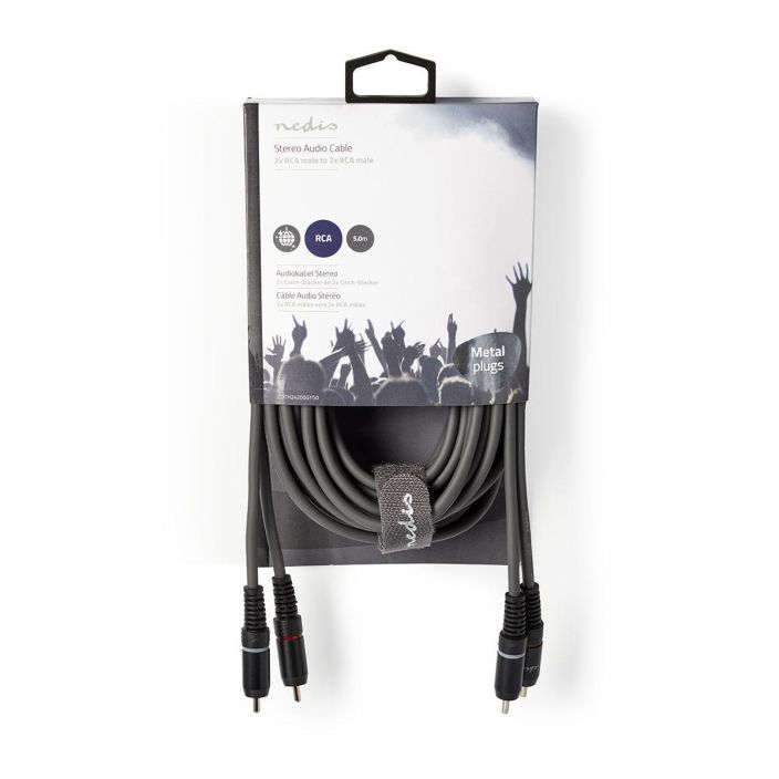 Nedis Stereoaudiokaapeli  2 x RCA, Uros – 2 x RCA, Uros 5M Kytke mikrofoneja, vahvistimia ja DJ-laitteita toisiinsa talla