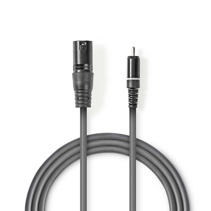 Nedis XLR-Audiokaapeli Uros – RCA, Uros 3M tuotekuva 2