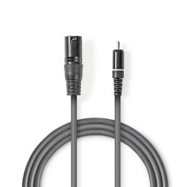 Nedis XLR-Audiokaapeli Uros – RCA, Uros 3M