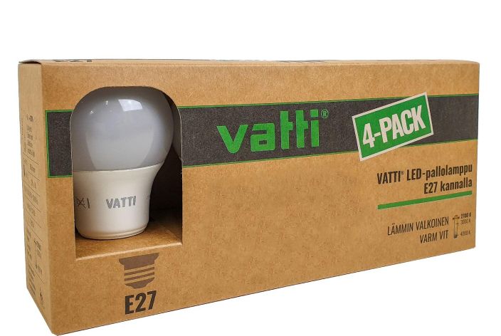 Vatti Pallolamppu Led E27 1060lumen, 4kpl