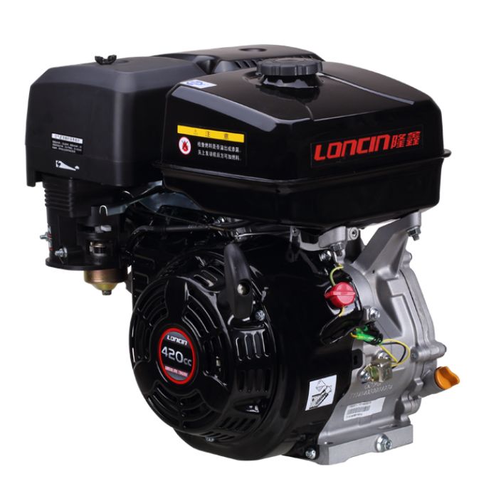 Loncin moottori 420cc, 15hp, bensa Teho 15hp/3600 rpm. Yksisylinterinen ilmajaahdytteinen OHV. Sahkostartti. Tankki 6,5L.