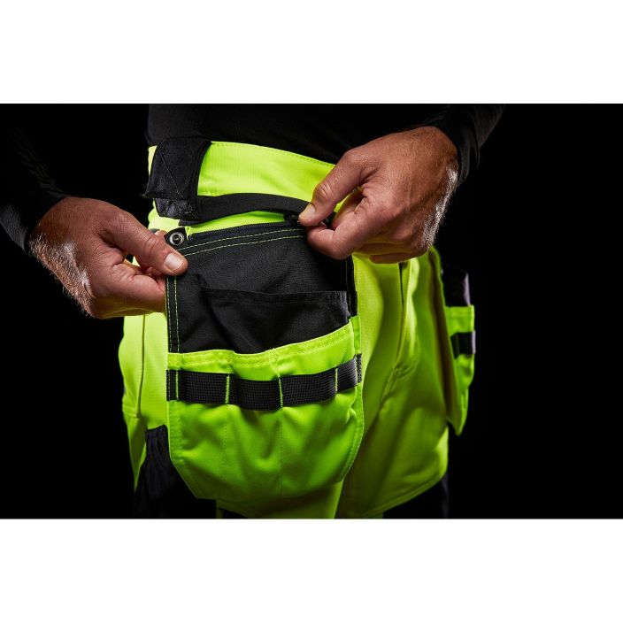Helly Hansen Work Wear Icu Huomio Riipputaskuhousut 2 Lk. keltainen/harmaa tuotekuva 3