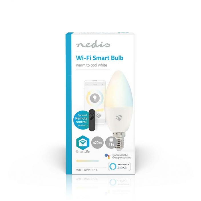 Nedis SmartLife LED Bulb | Wi-Fi | E14 | 470 lm | 4.9 W | Warm to Cool White | 2700 - 6500 K | Energialuokka: F | Android™ /
