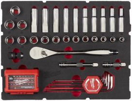 Milwaukee Milwaukee Packout Hylsysarja 1/2" vaahtomuovissa 70-osaa