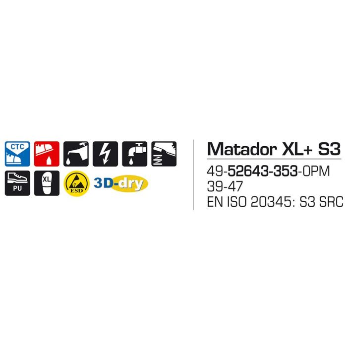 Sievi MATADOR XL+ S3 turvakengät tuotekuva 2