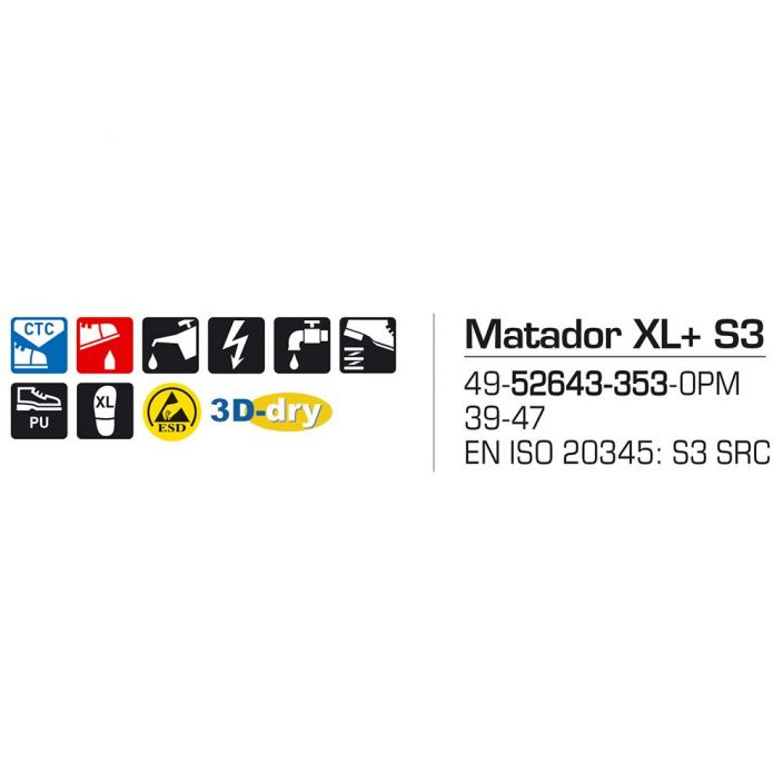 Sievi MATADOR XL+ S3 turvakengat