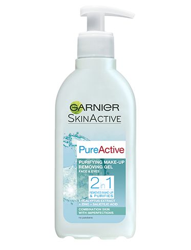 Garnier Pure Active 2in1 meikkipoisto ja puhdistusgeeli 200ml Tuote sopii sinulle, jos sinulla on rasvoittuva tai sekaiho,