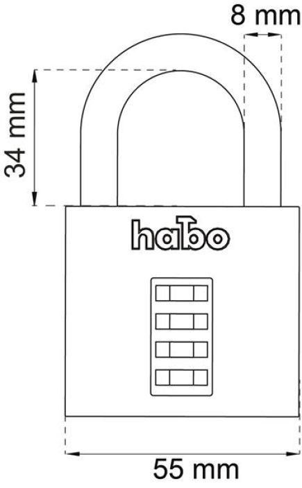 Habo Riippulukko 203-55 musta