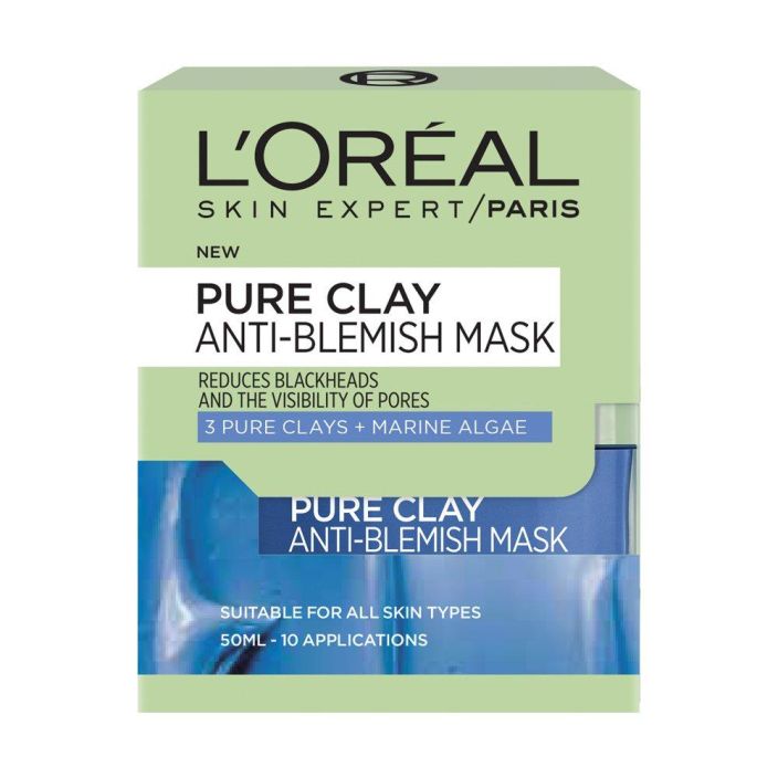 L'Oreal Pure Clay AntiBlemish -puhdistava kasvonaamio 50 ml L'Oreal Paris -kasvonaamio, joka sisaltaa ainutlaatuisen