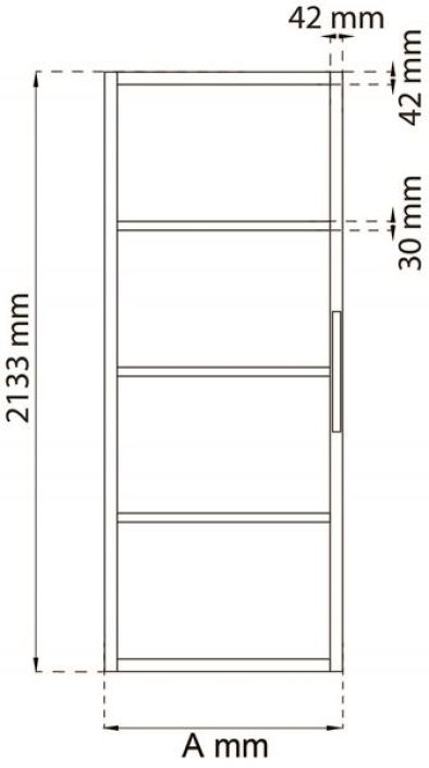 OVI SQUARE 900X2133X28 MUSTA/LASI