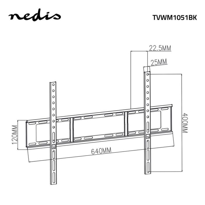 Kiintea TV-Seinateline | 37-70&quot; Kiintea TV-Seinateline | 37-70 &quot; | Maksimi tuettu nayton paino: 35 kg | Minimi etaisyys