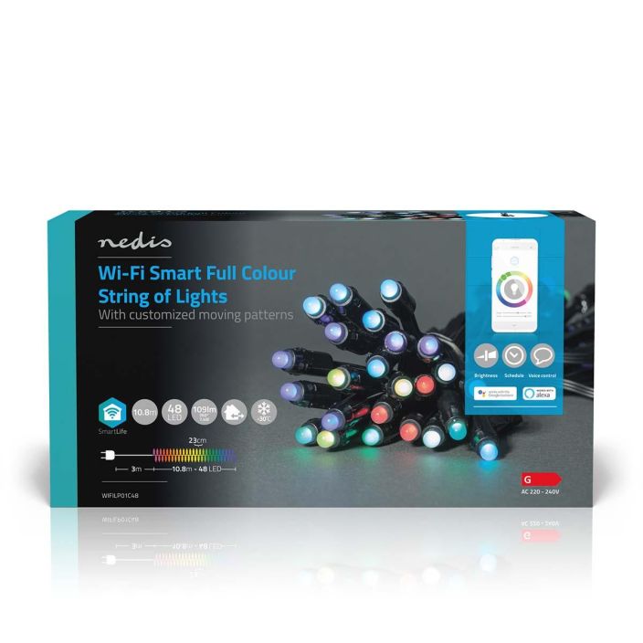 Nedis SmartLife Koristeellinen LED 10,8m Tama 10,8 metria pitka tayden variskaalan alykas Nedis® RGB+ -Wi-Fi-valokoynnos on