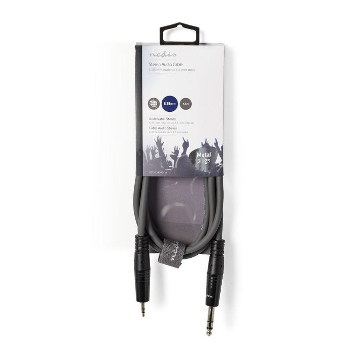 Nedis Stereoaudiokaapeli 6,35 mm Uros – Uros, 3,5 mm 1,5M Kytke soittimia, mikrofoneja, vahvistimia ja DJ-laitteita
