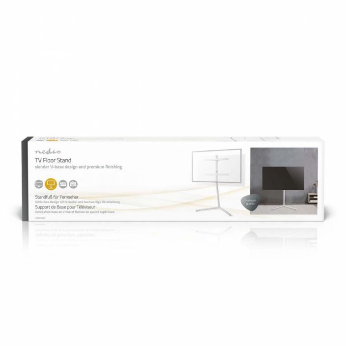 Nedis TV Lattiajalusta 49 - 70 &quot; Alumiini / Teras Valkoinen Nedis®-TV-lattiateline on ilmeeltaan tyylikas ja taiteellinen,
