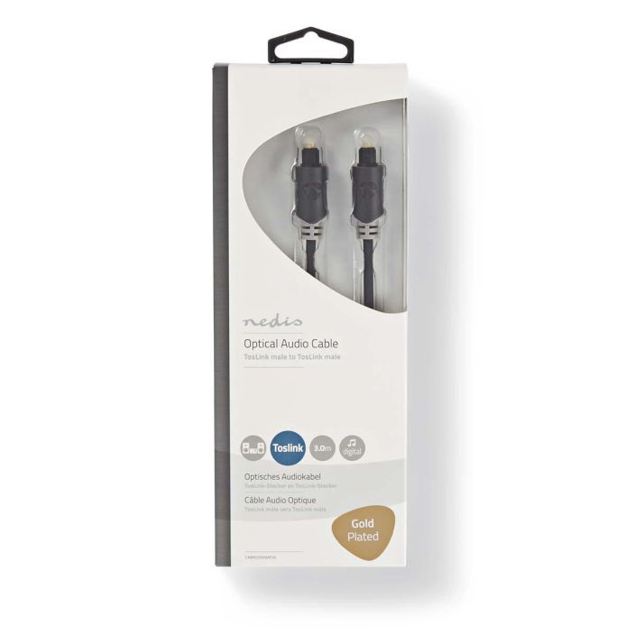 Nedis opptinen audiokaapeliTosLink, Uros - TosLink, Uros 3M Nedis opptinen audiokaapeliTosLink, Uros - TosLink, Uros 2M