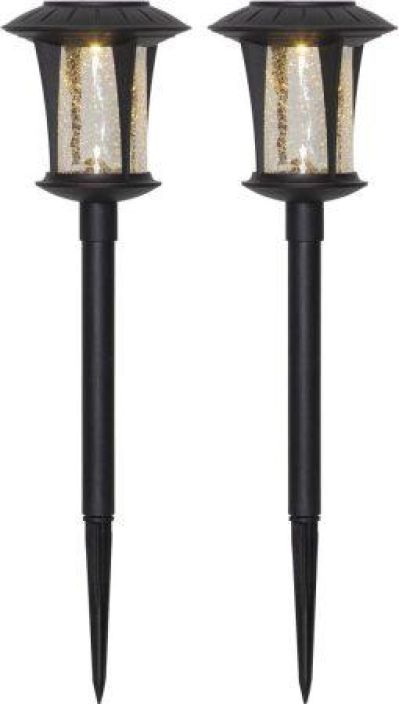 Monaco Solarpollari 32cm Musta 2-pack 2kpl/pkt