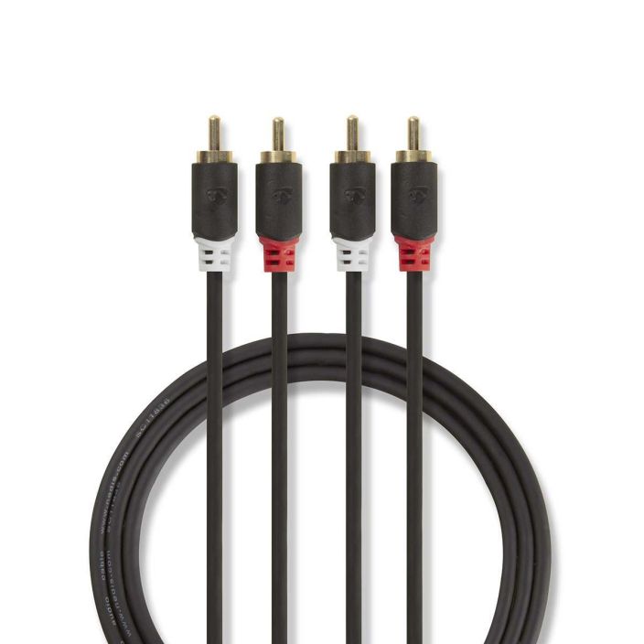 Nedis stereoäänikaapeli 2x RCA Uros - 2x RCA Uros 1M tuotekuva 2