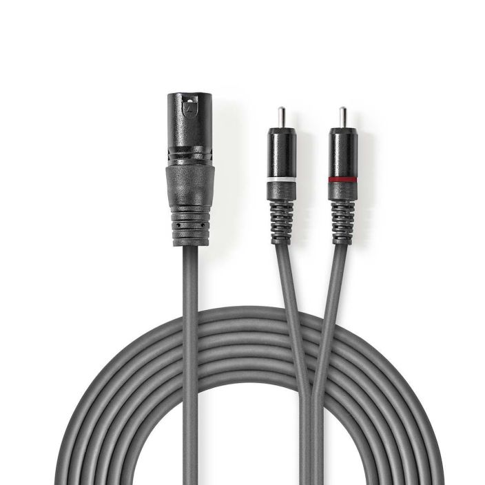 Nedis XLR-Audiokaapeli Uros – 2 x RCA, Uros 1,5M tuotekuva 2