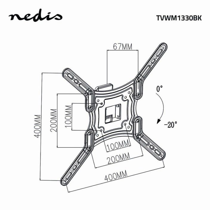 Nedis Taysin Saadettava TV-Seinateline | 23-55&quot; | Enint. 30 kg | 1 Nivelkohta Taysin Saadettava TV-Seinateline | 23-55 &quot; |